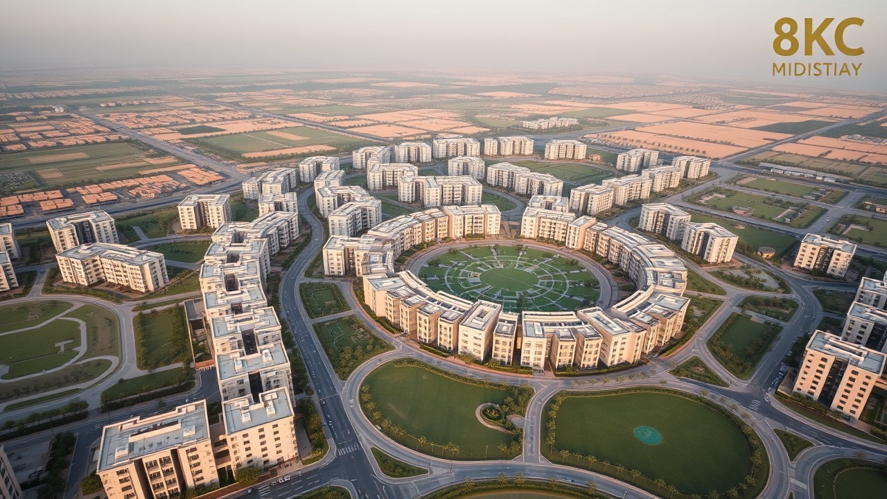 Jumeirah Village Circle residential area aerial view