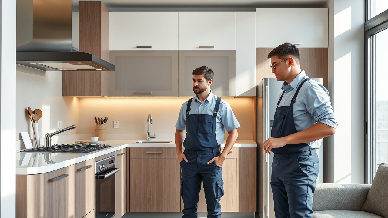 Property maintenance team in a Dubai apartment