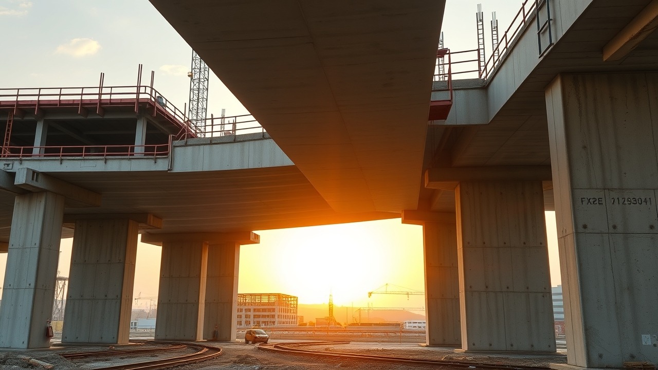 Metro bridge construction site in Dubai 2026