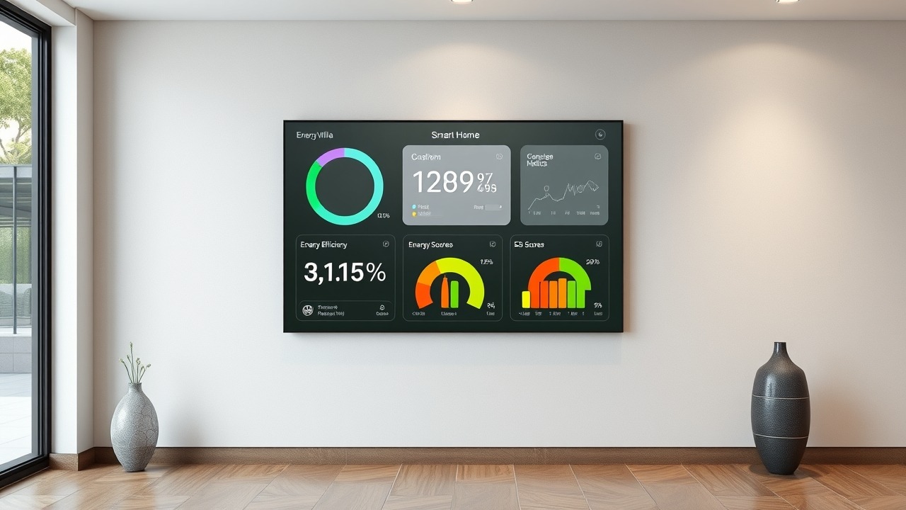 Smart home interface showing ESG and energy metrics