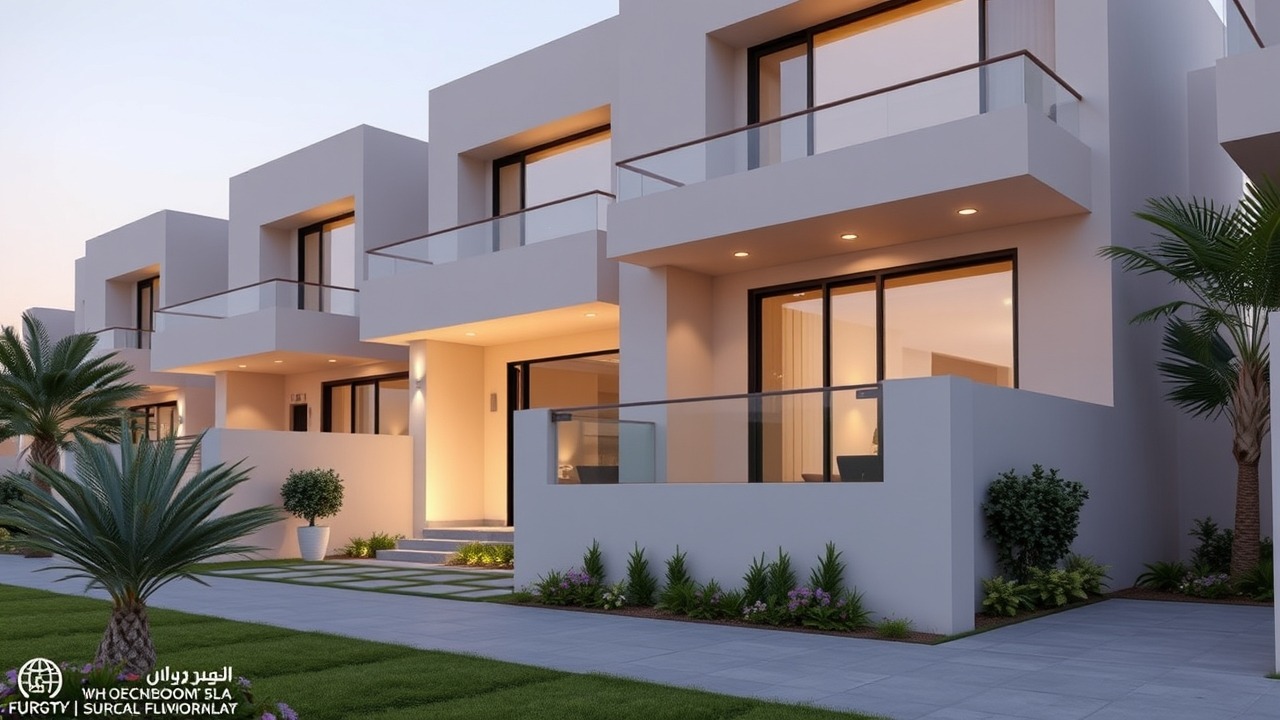 High-end townhouse exterior in Murooj Al Furjan