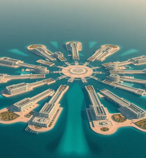 Vue aérienne de l'état d'avancement des travaux de Palm Jebel Ali 2026