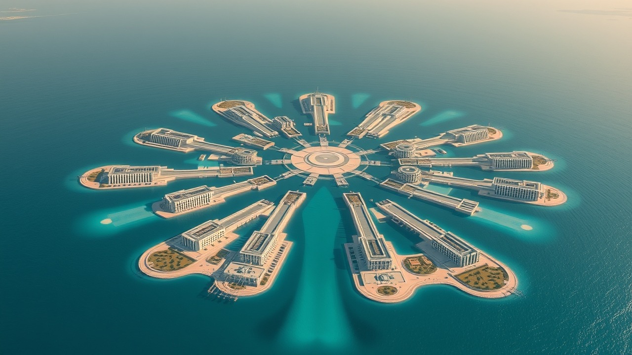 Aerial view of Palm Jebel Ali 2026 construction progress