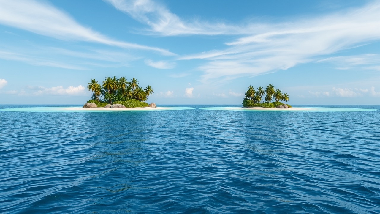 Comparison of Dubai palm islands from above