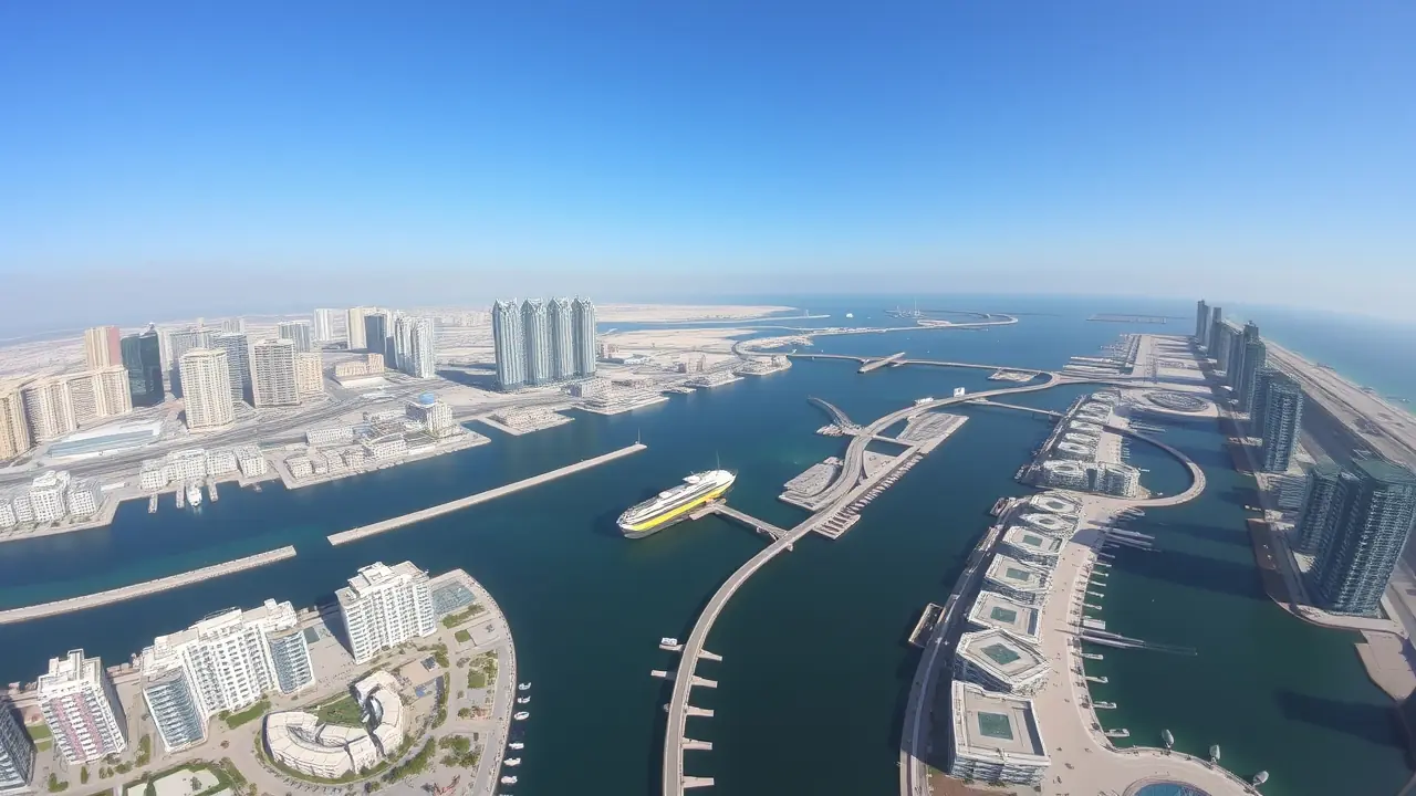 Vista aérea del distrito residencial de Dubai Marina.