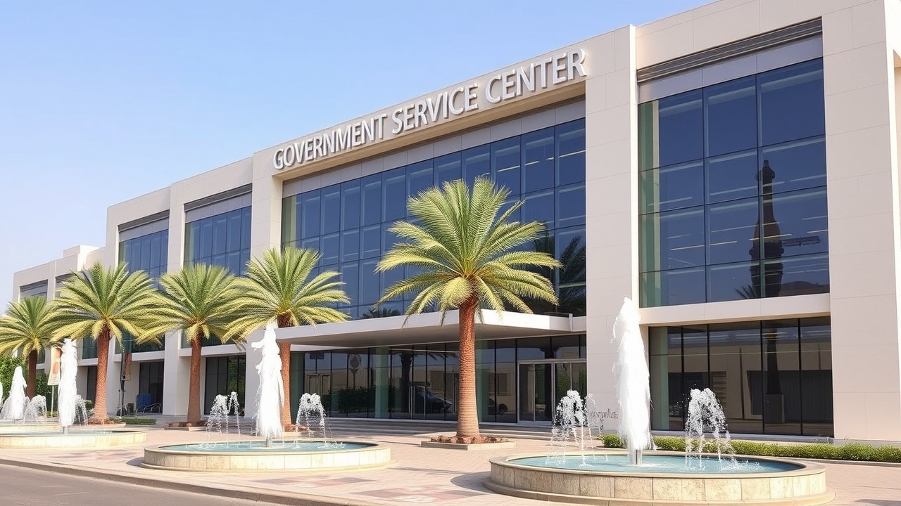 Modern Dubai Land Department style building exterior