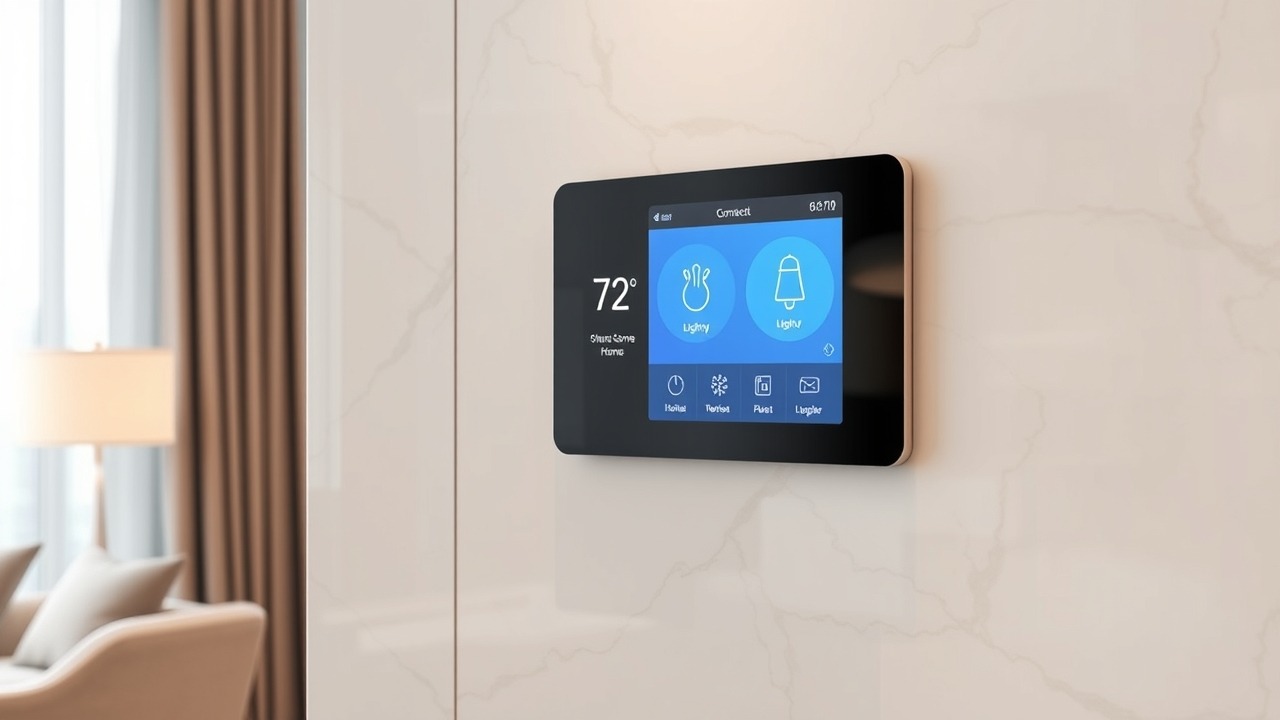 Smart home technology interface in a luxury Dubai residence
