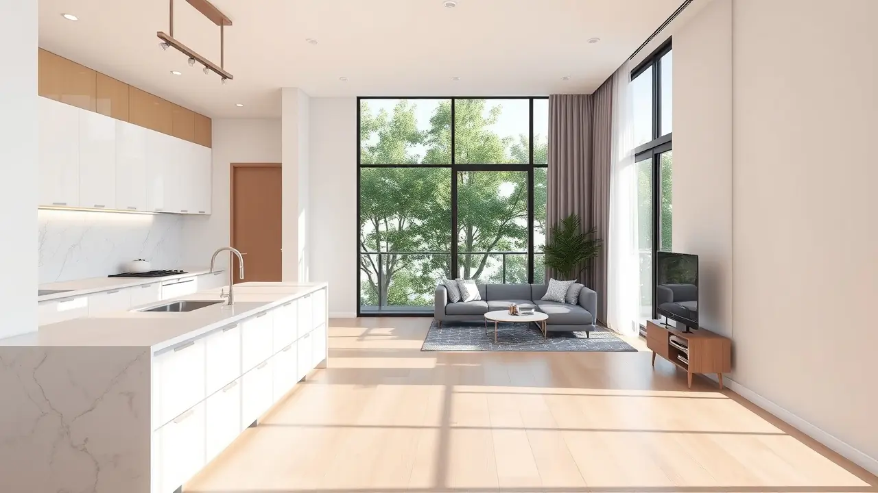 Интерьер отремонтированной студии в средиземноморском стиле в комплексе Discovery Gardens.