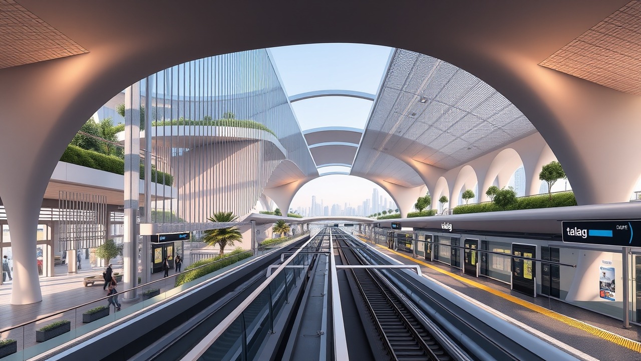 Dubai Metro Blue Line extension architectural concept visualization