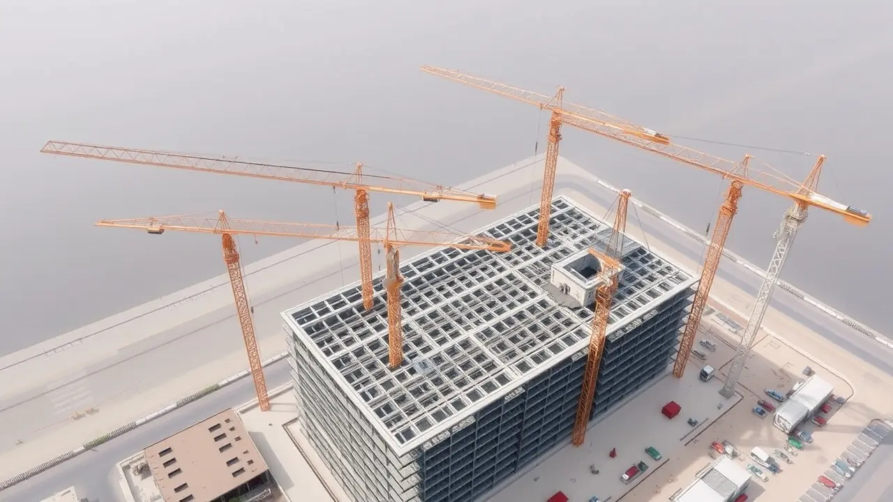 التقدم المحرز في موقع البناء في دبي الجنوب 2026