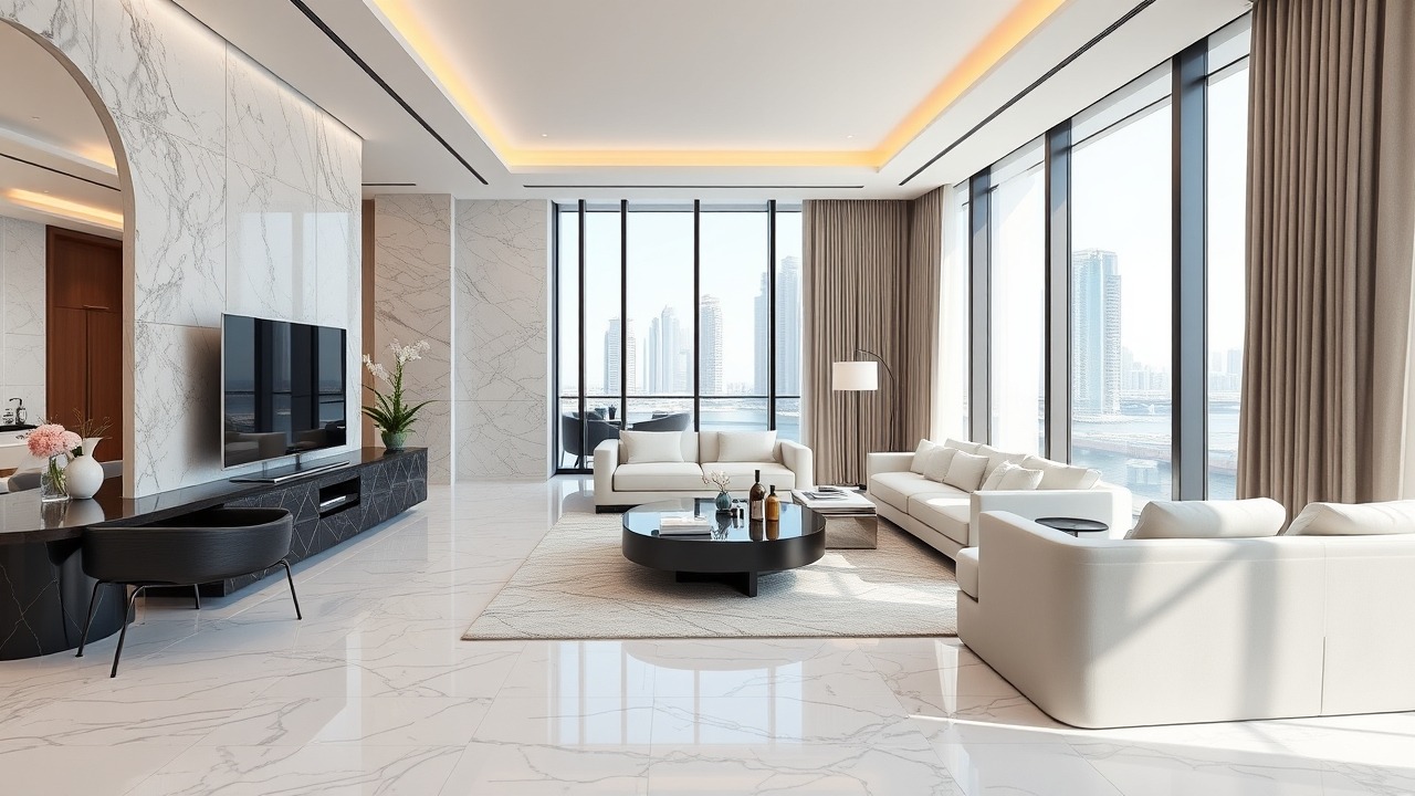 Interior design of a luxury branded residence in Dubai Harbour