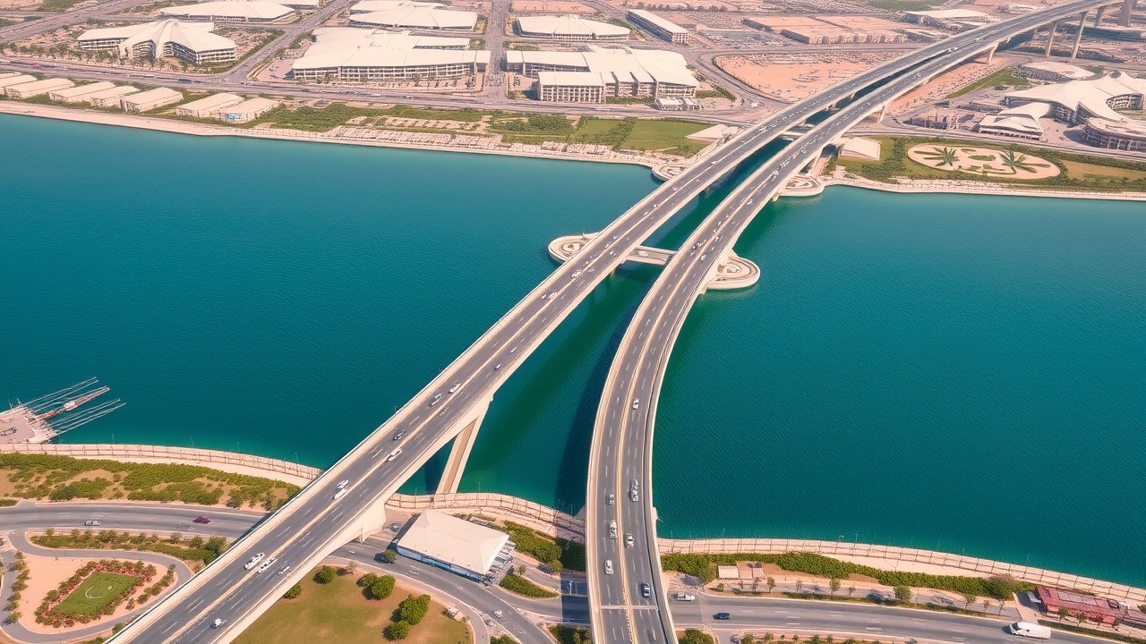 Modern road infrastructure and bridge to Dubai Harbour 2026