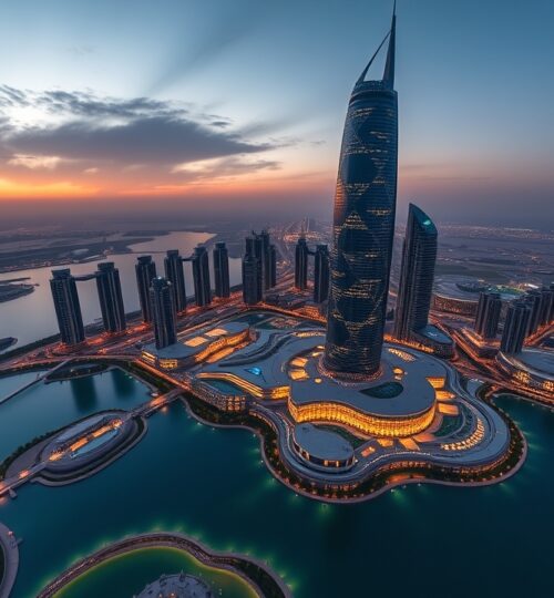 JLT skyline aerial view 2026 with Uptown Tower