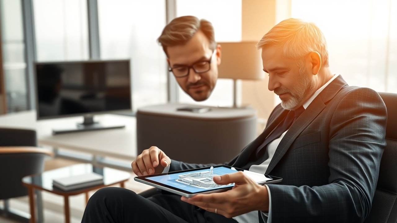 Investor reviewing Meydan property analytics on tablet