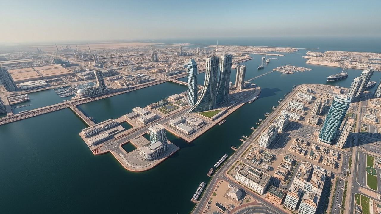 Aerial view of Dubai Creek Harbour residential developments 2026