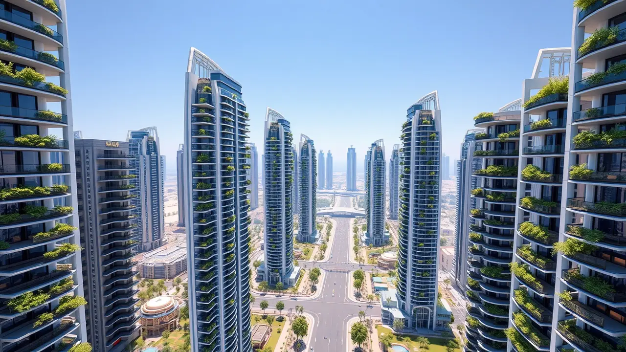 Vue aérienne du quartier résidentiel de Dubaï en 2026