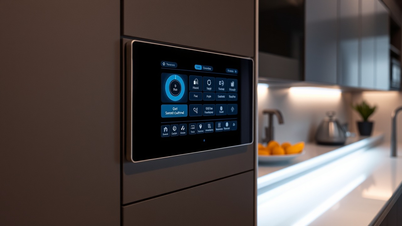 Smart home technology interface in a modern Dubai apartment