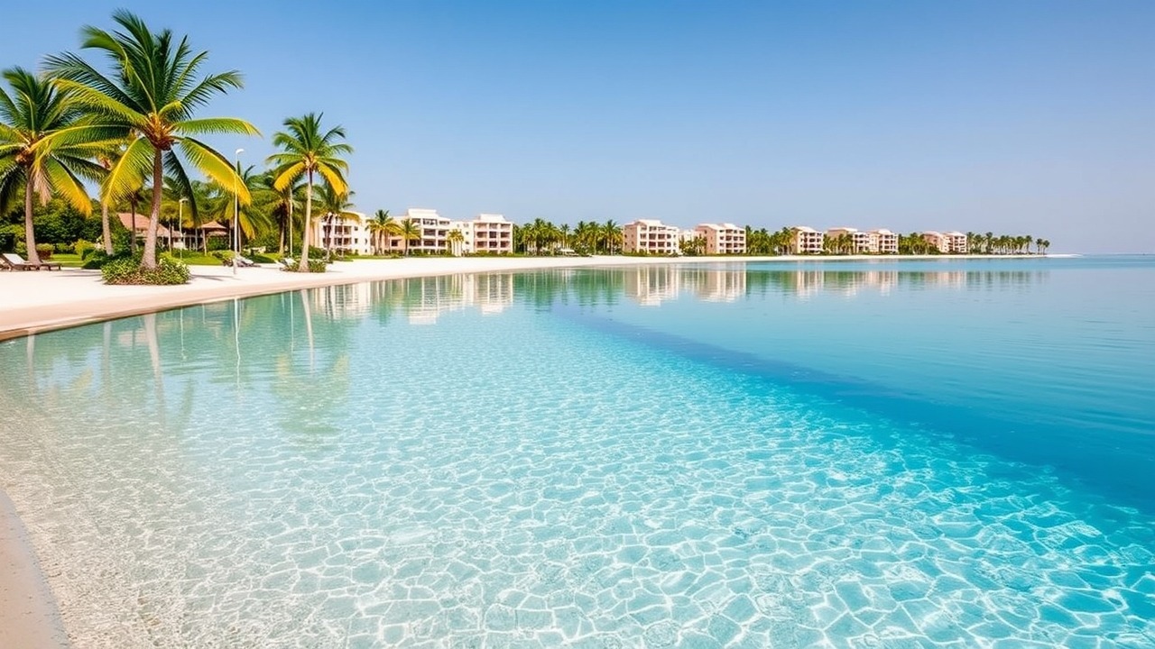 Waterfront lagoon at Sobha Aquamarine Beach Residences