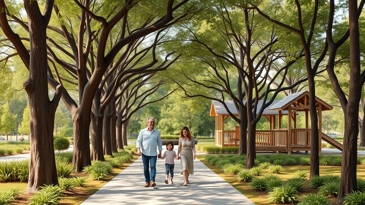 Lush green parks and walking paths in Sobha Sanctuary