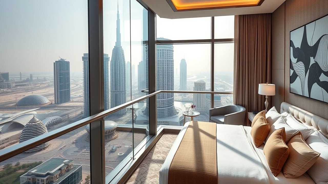 High-end Dubai hotel apartment suite interior