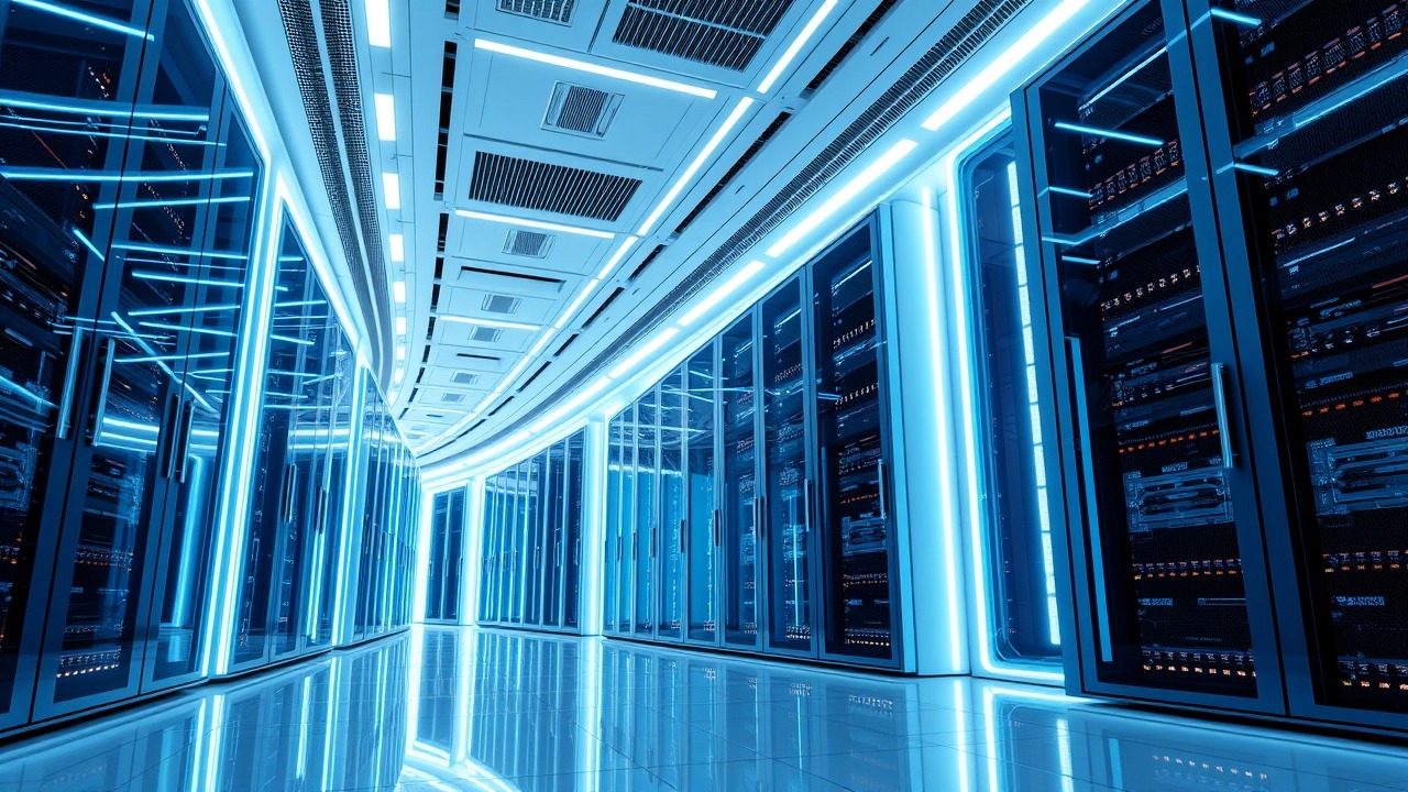 Futuristic UAE data center representing 5.5G technology