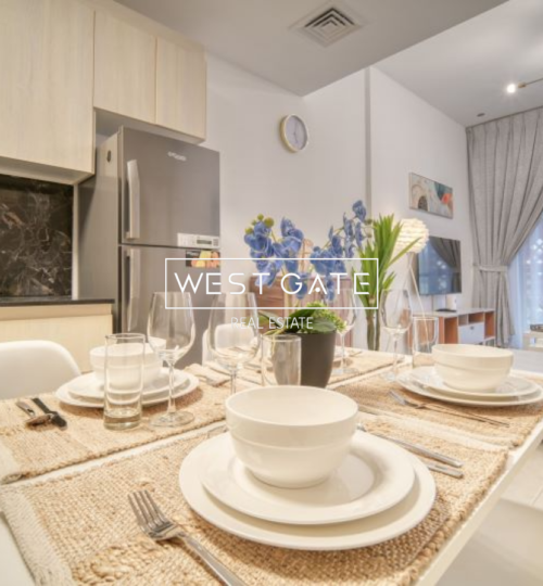 Furnished 1BR | Binghatti Mirage JVC | City & Pool