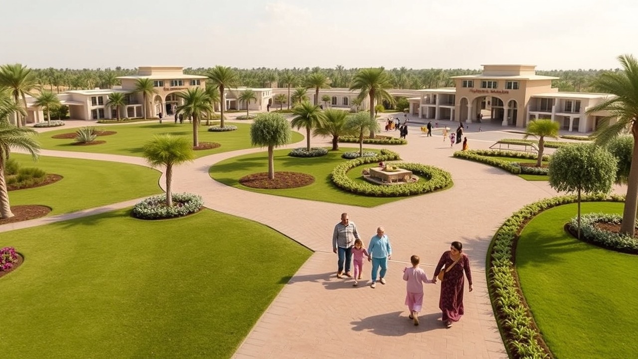 Lush central park and family amenities at Arabian Ranches 3