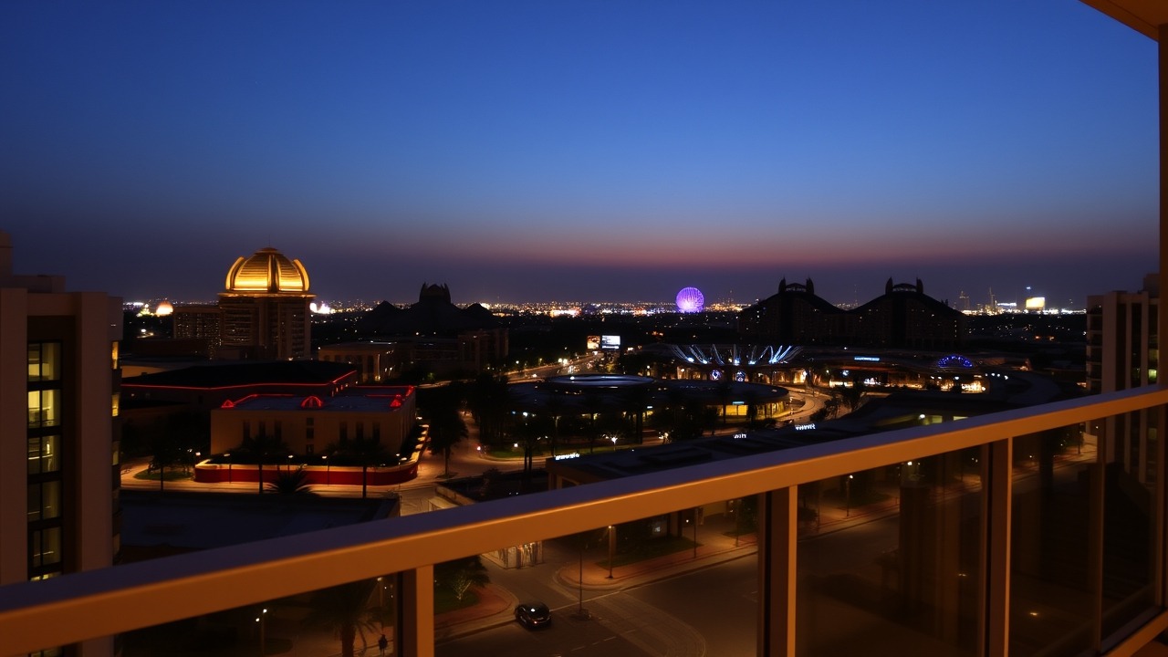 View of Global Village from an Arabian Ranches 3 residential balcony