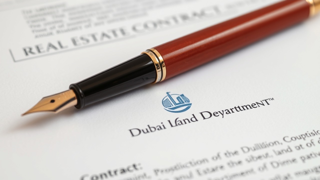 Close up of property sale contract and luxury pen