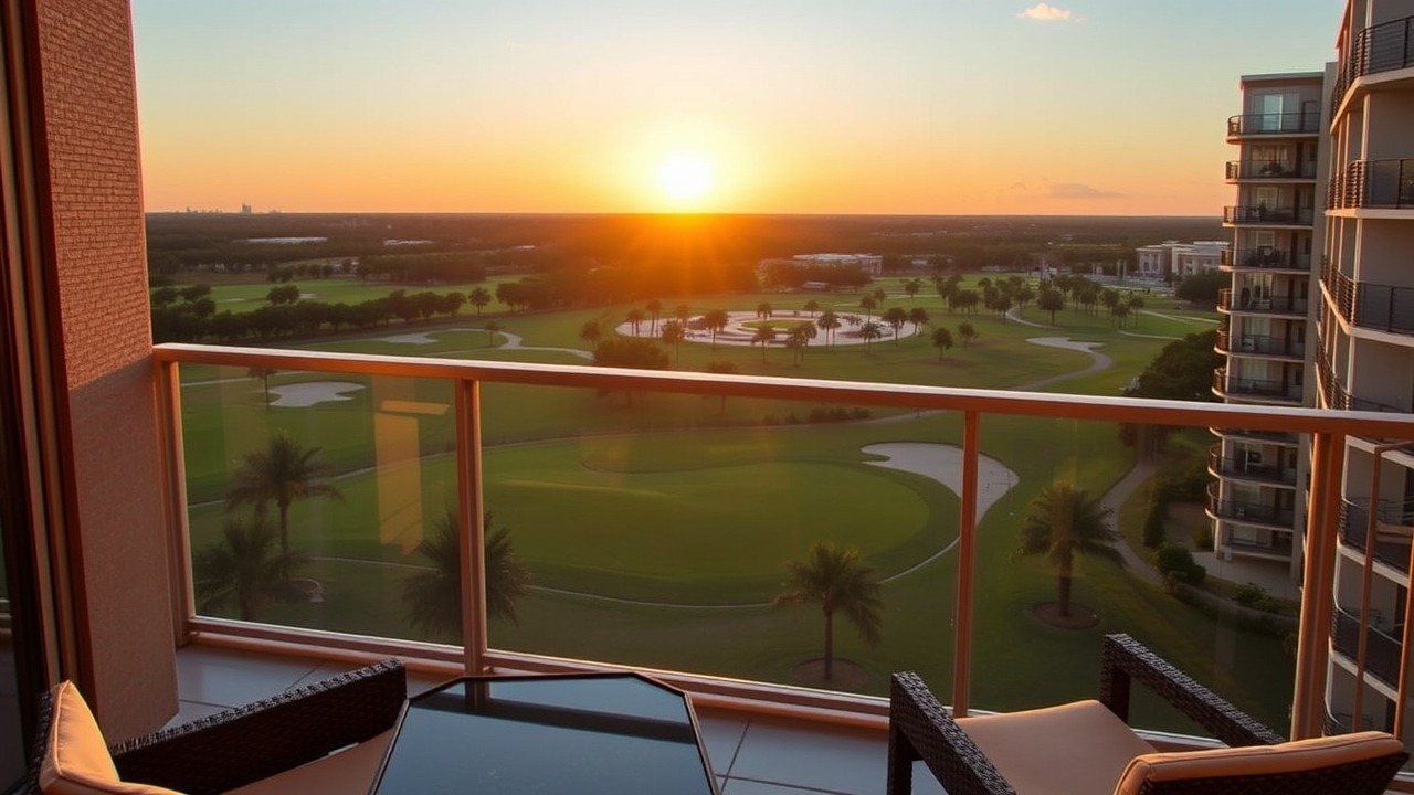 Balcony view of golf course from Canal Residence West