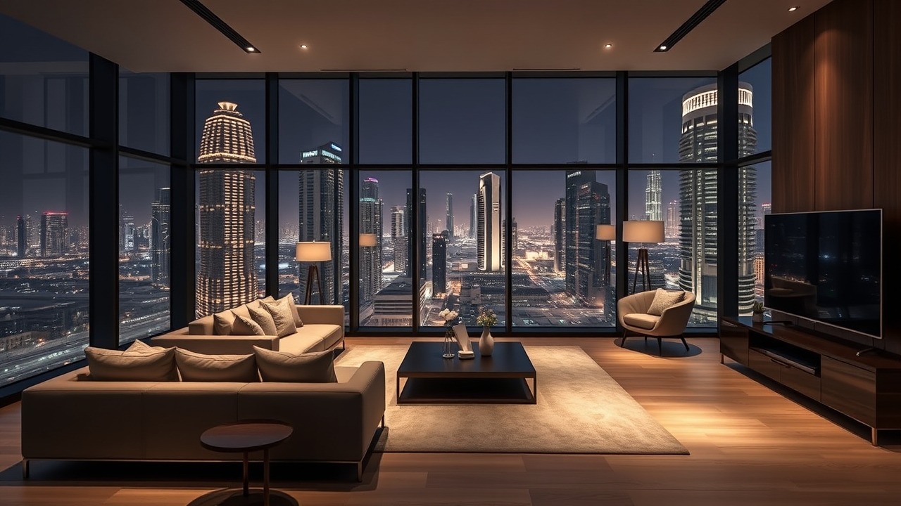 Luxury apartment interior in Downtown Dubai