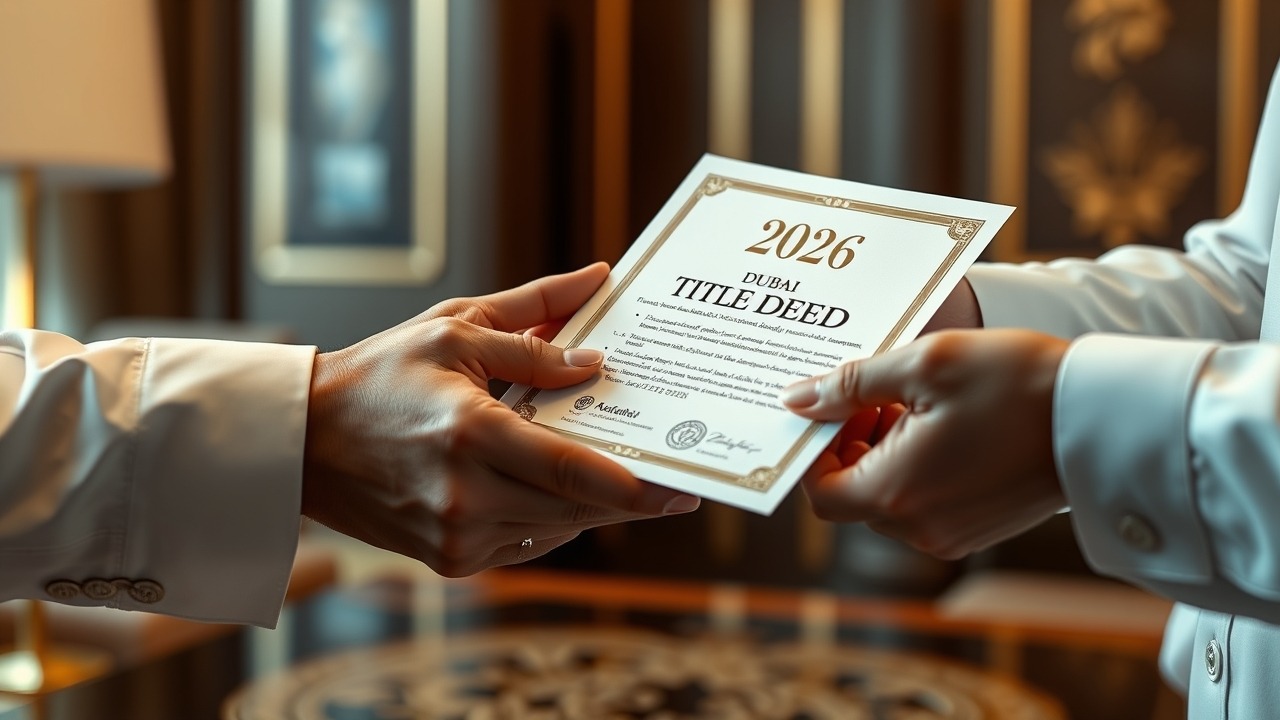 DLD property title deed transfer ceremony in Dubai
