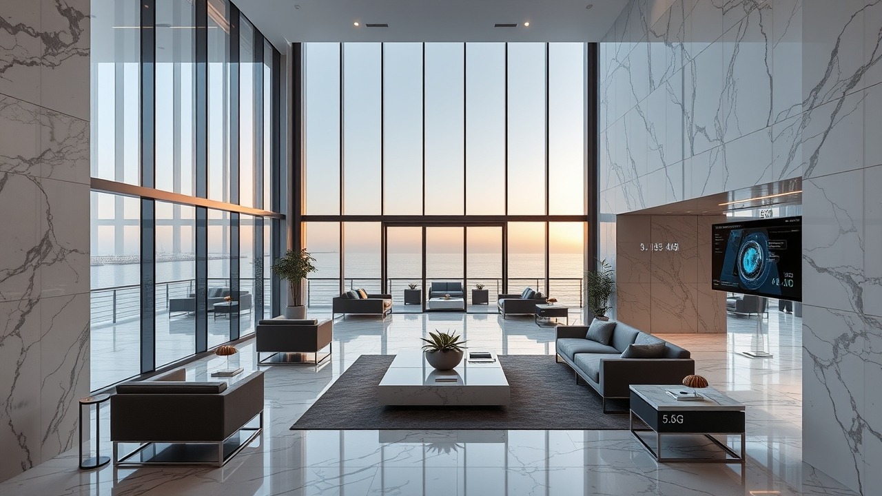 Luxury smart lobby in Dubai Maritime City
