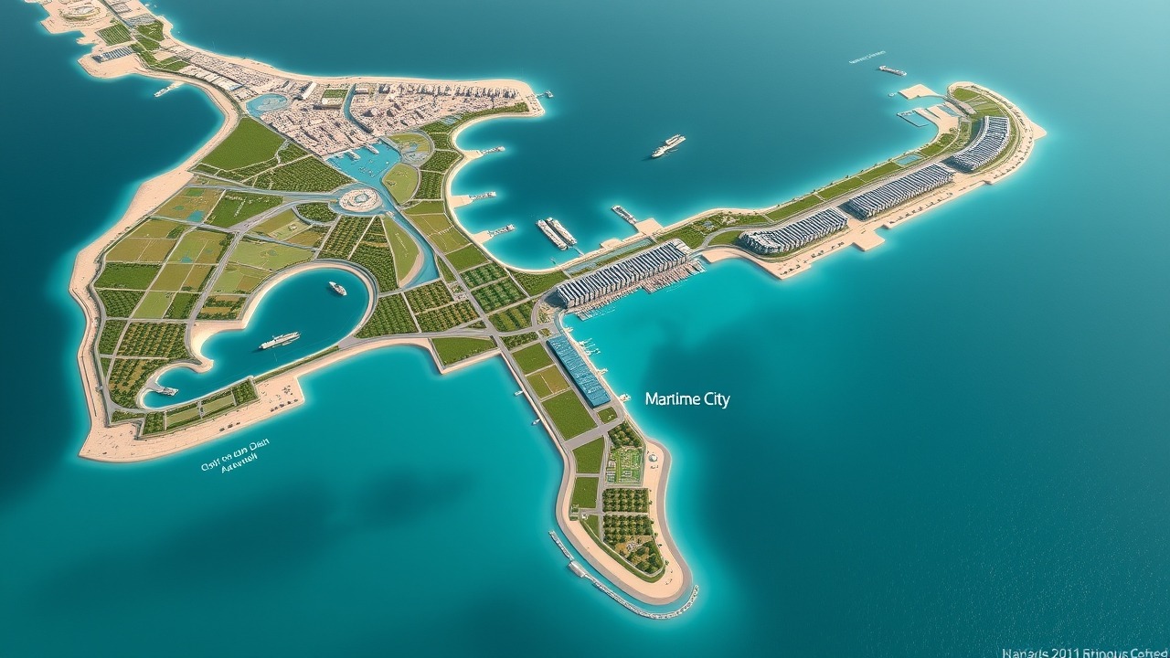 Dubai coastline development overview map