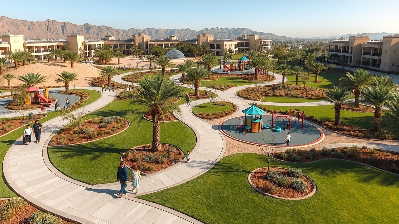 Mudon Central Park landscape and amenities