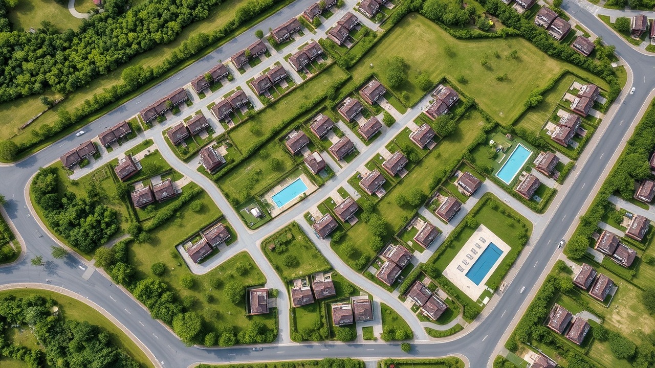 Aerial master plan of Mudon community Dubai