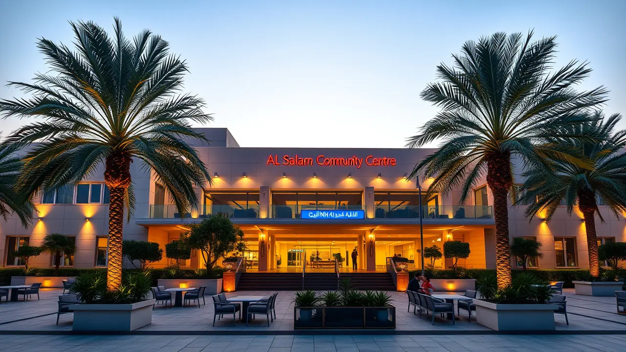 Centro comunitario Al Salam al atardecer en Mudon