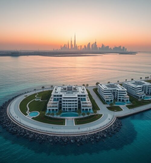 Pearl Jumeirah Island aerial view Dubai 2026