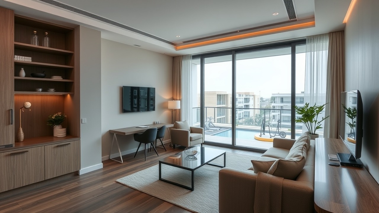 Luxury smart studio apartment interior in Production City