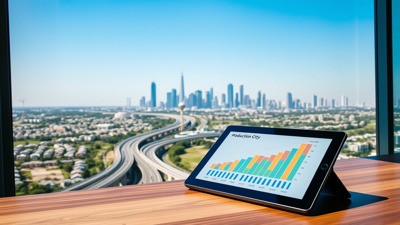 Real estate investment analysis overlooking Production City