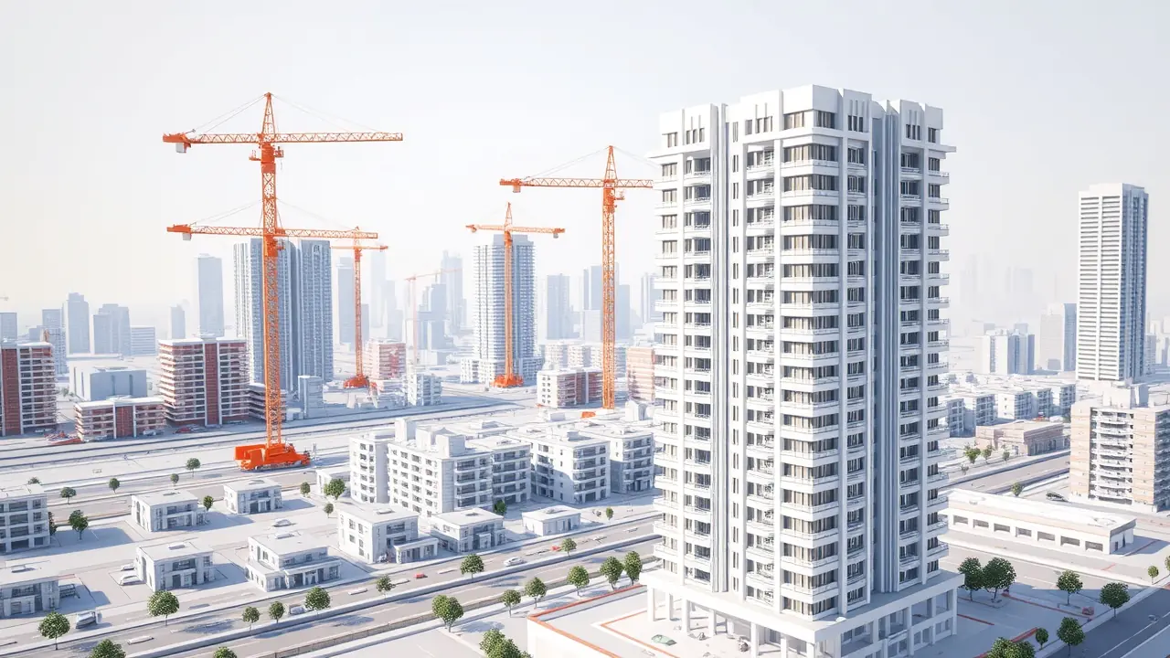 Nouveau chantier de construction résidentielle à Production City