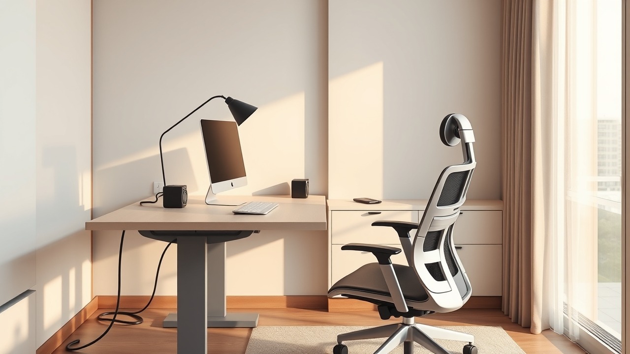 Ergonomic media crew workspace in short term rental