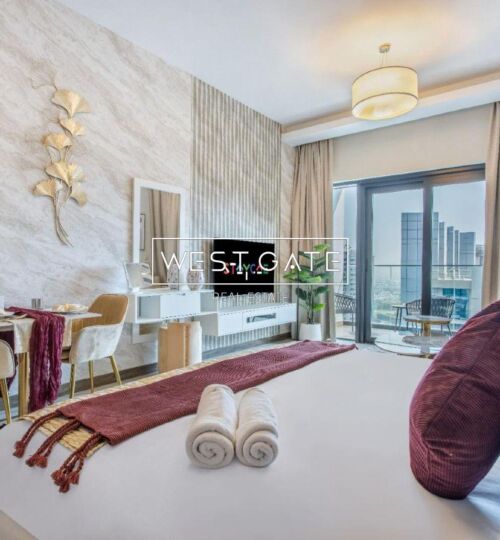 Furnished Studio | SOL Bay Business Bay | Balcony