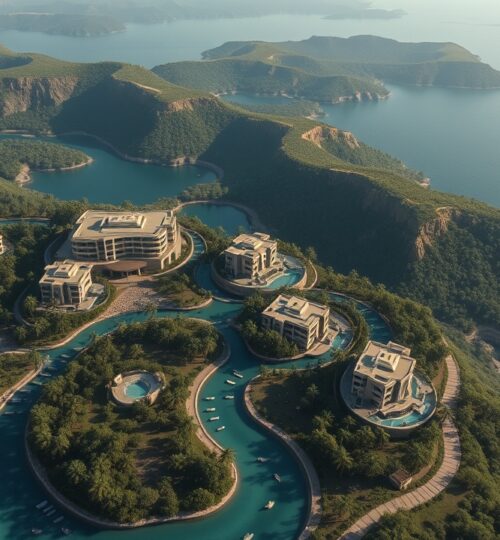 Aerial view of Al Barari luxury green community Dubai 2026