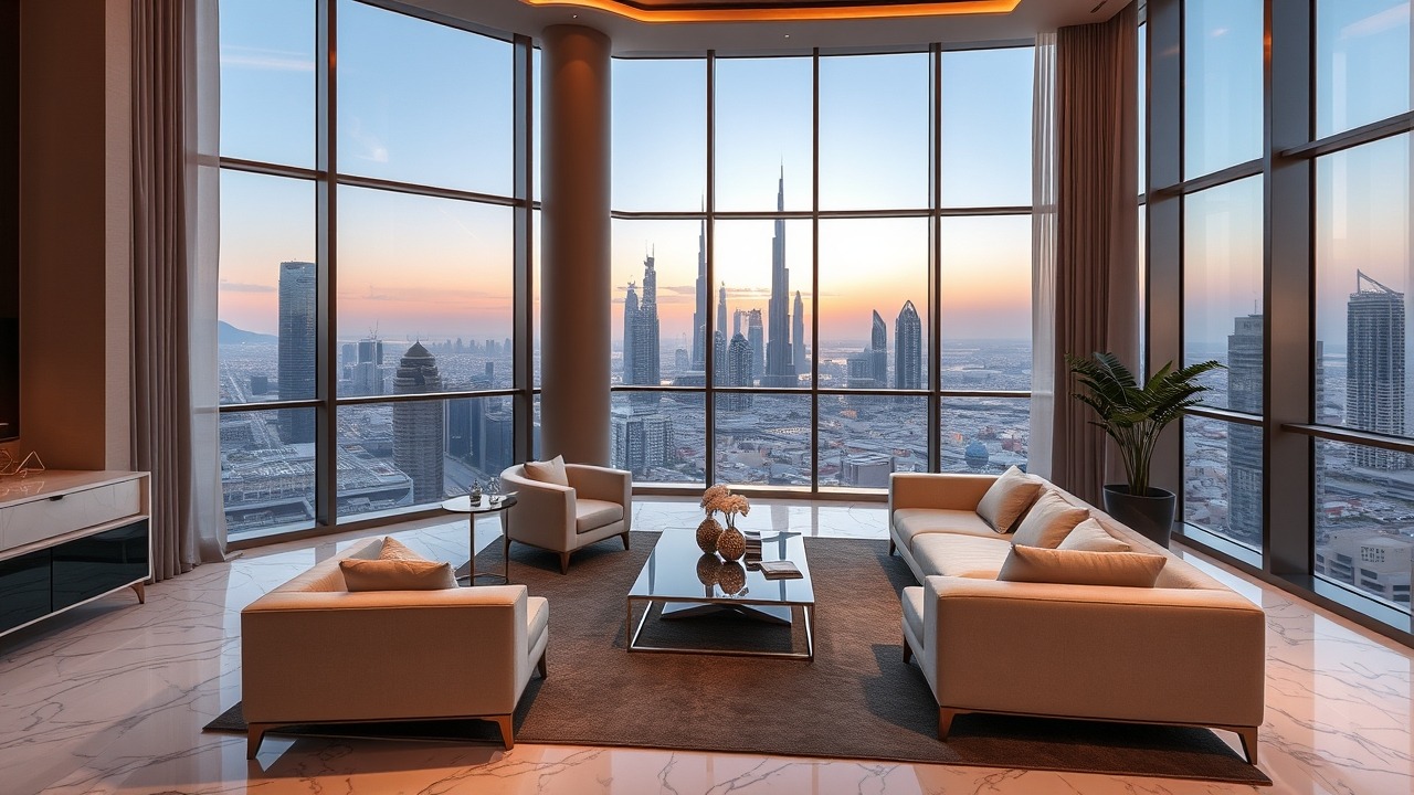 Luxury penthouse interior in Al Habtoor City