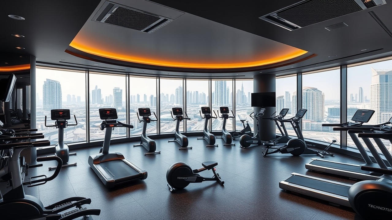 Luxury fitness center at Al Habtoor City