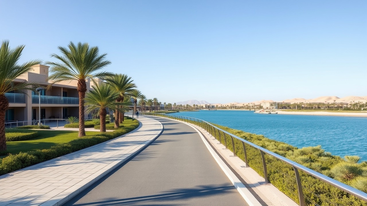 Cycling track and boardwalk at District One MBR City