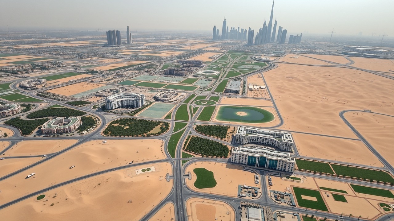 Geographic overview of District One and Downtown Dubai