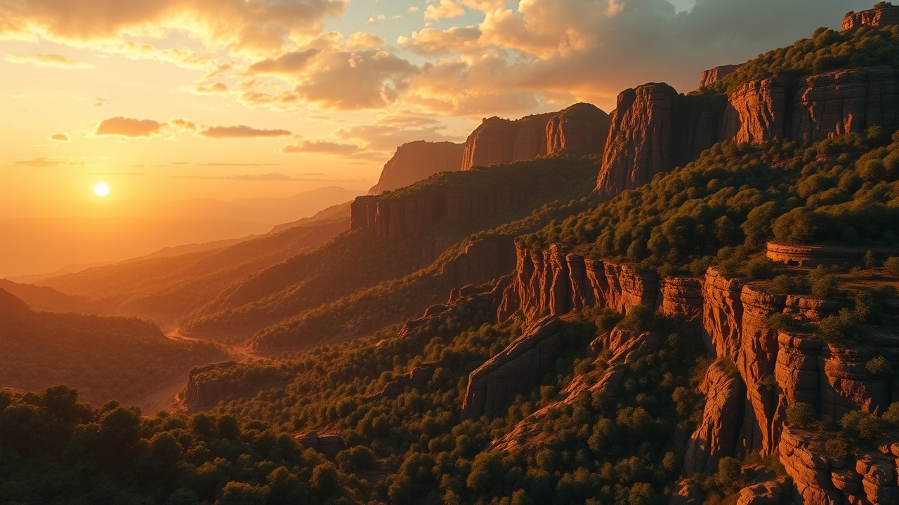 Comparison of Earth and Fire district landscapes