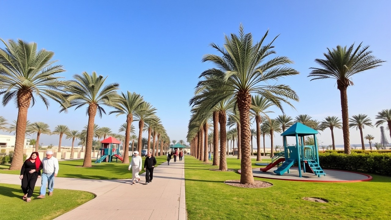 Community park and green spaces in Liwan Dubailand